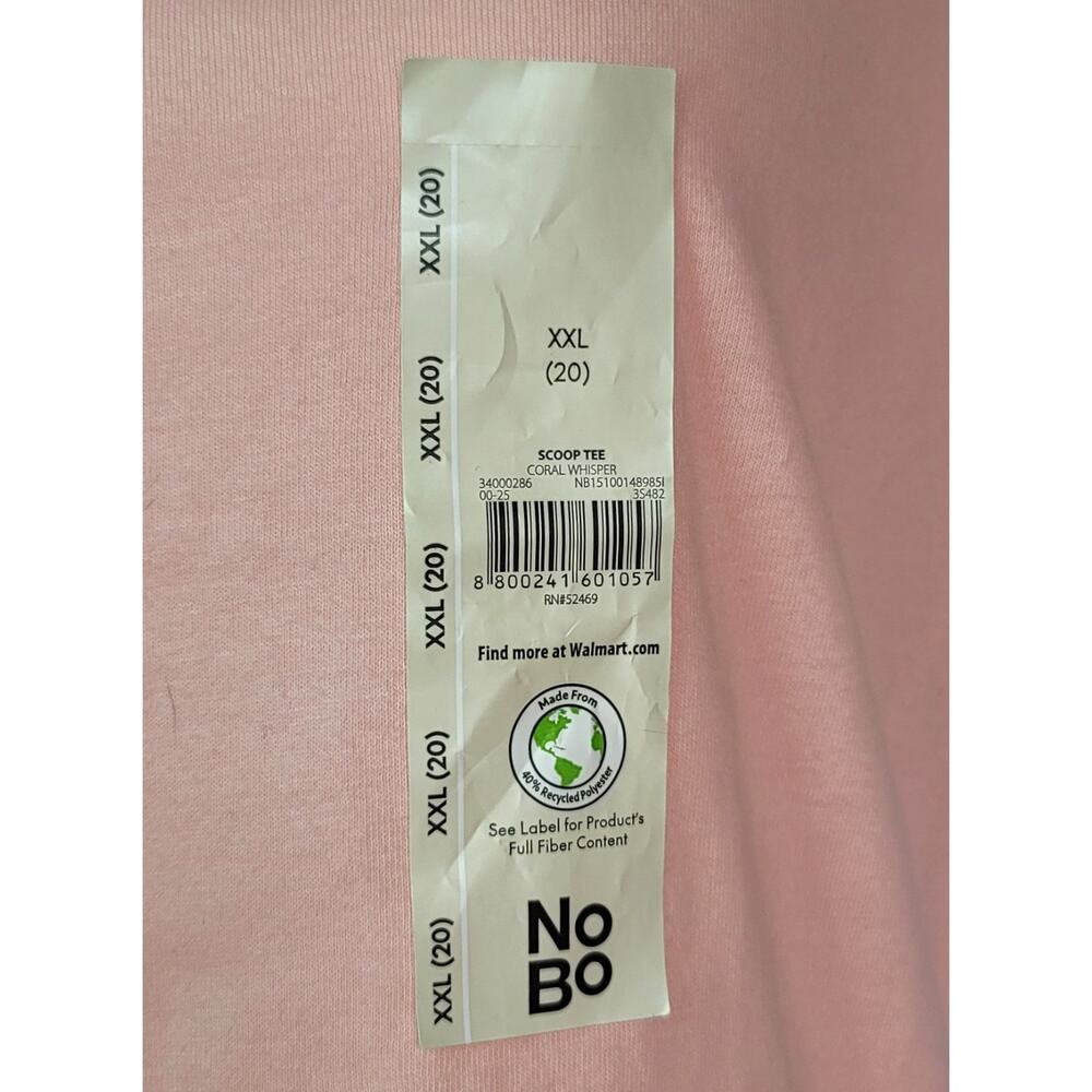2/$15 NWT NOBO No Boundaries Coral Whisper Scoop Neck Short Sleeve Top Size 2XL - Picture 5 of 14